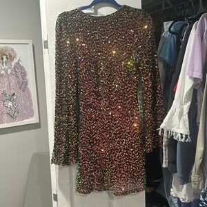 Long sleeve sequence dress
